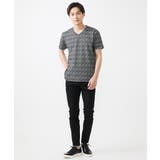 【ON/OFF対応】Vネック半袖Tシャツ/ストームジャガード | MK MICHEL KLEIN homme | 詳細画像7