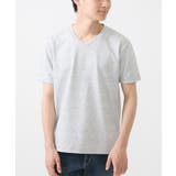 ライトグレー | 【ON/OFF対応】Vネック半袖Tシャツ/ストームジャガード | MK MICHEL KLEIN homme