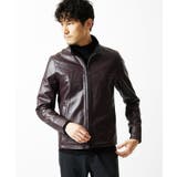 パープル | LAMB LEATHER スタンドカラーブルゾン | MK MICHEL KLEIN homme