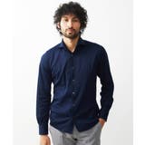 ネイビー(57) | 《日本製》ヘリンボン柄長袖シャツ | MICHEL KLEIN HOMME