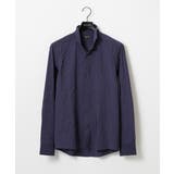 ブルー | シアーサッカー調長袖シャツ | MICHEL KLEIN HOMME