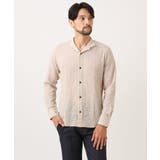 ベージュ | シアーサッカー調長袖シャツ | MICHEL KLEIN HOMME
