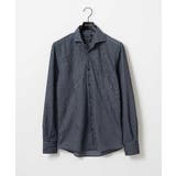 ネイビー | 《日本製》ジャガード長袖シャツ | MICHEL KLEIN HOMME