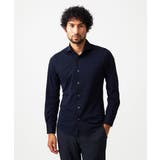 ネイビー | シアサッカー長袖シャツ | MICHEL KLEIN HOMME