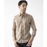 ベージュ | ストライプ柄長袖シャツ | MICHEL KLEIN HOMME