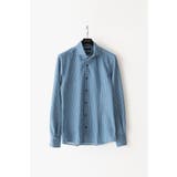 《日本製》ストライプ柄ジャージ長袖シャツ | MICHEL KLEIN HOMME | 詳細画像1 