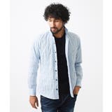 ライトブルー | ストライプタックスタンドカラー長袖シャツ | MICHEL KLEIN HOMME