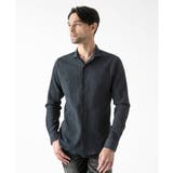 ネイビー | ジャージストライプ長袖シャツ | MICHEL KLEIN HOMME