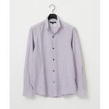 ラベンダー | ジャージストライプ長袖シャツ | MICHEL KLEIN HOMME