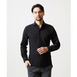 ブラック | ストレッチサッカー長袖シャツ | MICHEL KLEIN HOMME