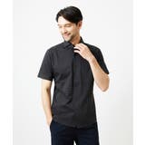 ダークグレー | 《日本製》ブロックイージーケア半袖シャツ | MICHEL KLEIN HOMME