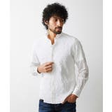 ホワイト(90) | シャドーボタニカル柄シャツ | MICHEL KLEIN HOMME