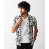 ブラック(94) | 《日本製》フラワー柄半袖シャツ | MICHEL KLEIN HOMME