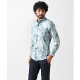 グレー(92) | 《日本製》水彩画風プリントジャージシャツ | MICHEL KLEIN HOMME