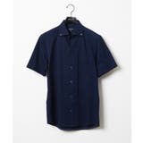 ネイビー(57) | グレンチェック柄半袖シャツ | MICHEL KLEIN HOMME