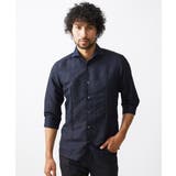 ネイビー(57) | 《日本製》ボタニカル柄七分袖シャツ | MICHEL KLEIN HOMME