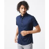 ネイビー(57) | 《日本製》ヘリンボン柄半袖シャツ | MICHEL KLEIN HOMME