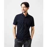 ネイビー | 《日本製》チドリ柄半袖シャツ | MICHEL KLEIN HOMME