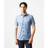 ライトブルー | 《日本製》ジャガード半袖シャツ | MICHEL KLEIN HOMME