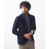 ネイビー(57) | へリンボン柄コンバーチブルウールジャケット | MICHEL KLEIN HOMME