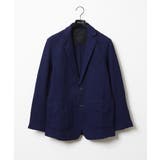 ネイビー(57) | ブランドロゴ刺繍入りニットジャケット | MICHEL KLEIN HOMME
