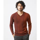 オレンジ(15) | グラデーションVネックニット | MICHEL KLEIN HOMME