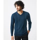 カーキ(37) | グラデーションVネックニット | MICHEL KLEIN HOMME
