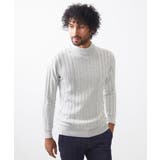 ライトグレー(91) | グラデーションモックネックニット | MICHEL KLEIN HOMME