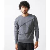 グレー(92) | 切り替えストレッチクルーネックニット | MICHEL KLEIN HOMME