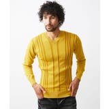 イエロー(25) | 切り替えストレッチVネックニット | MICHEL KLEIN HOMME