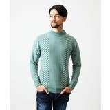 グリーン | グラデーションモックネックニット | MICHEL KLEIN HOMME