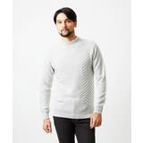 ライトグレー | グラデーションモックネックニット | MICHEL KLEIN HOMME