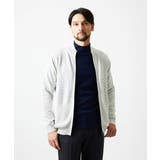 ライトグレー | グラデーションスタンドカラーニットブルゾン | MICHEL KLEIN HOMME