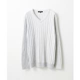 ホワイト(90) | グラデーションVネックニット | MICHEL KLEIN HOMME