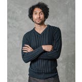 ブラック(94) | グラデーションVネックニット | MICHEL KLEIN HOMME