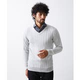 ホワイト(90) | 【2023年モデル】グラデーションVネックニット | MICHEL KLEIN HOMME