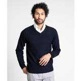 ネイビー(57) | 矢羽根柄 Vネックニット | MICHEL KLEIN HOMME