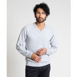 ホワイト(90) | 矢羽根柄 Vネックニット | MICHEL KLEIN HOMME