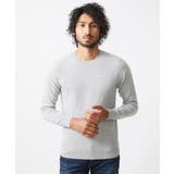 ライトグレー(91) | ウェーブ柄カシミヤクルーネックニット | MICHEL KLEIN HOMME