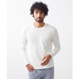 ホワイト(90) | ハイゲージクルーネック長袖ニット | MICHEL KLEIN HOMME