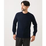 ネイビー | カシミヤクルーネックニット | MICHEL KLEIN HOMME