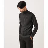 ダークグレー | ガーメントダイリブ タートルネックニット | MICHEL KLEIN HOMME
