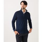 ガーメントダイリブ ハーフジップニット | MICHEL KLEIN HOMME | 詳細画像3