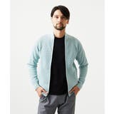 グリーン | スタンドカラ―ニットカーディガン | MICHEL KLEIN HOMME