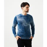 ブルー | 《日本製》スモーク柄クルーネックモールニット | MICHEL KLEIN HOMME