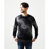 ブラック | 《日本製》スモーク柄クルーネックモールニット | MICHEL KLEIN HOMME