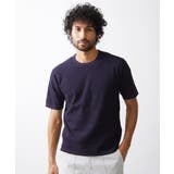 ネイビー(57) | ボーダー柄半袖ニットカットソー | MICHEL KLEIN HOMME