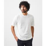 ホワイト | モノグラム柄半袖ニット | MICHEL KLEIN HOMME