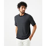 ブラック | モノグラム柄半袖ニット | MICHEL KLEIN HOMME