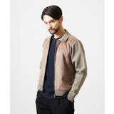 ベージュ | 異素材MIXニットブルゾン | MICHEL KLEIN HOMME